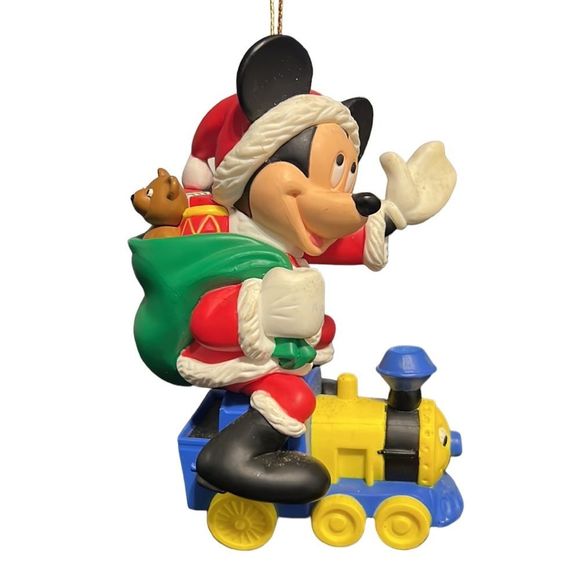 Disney Mickey Mouse on Train Ornament Grolier Vintage Christmas No Box - Picture 2 of 7
